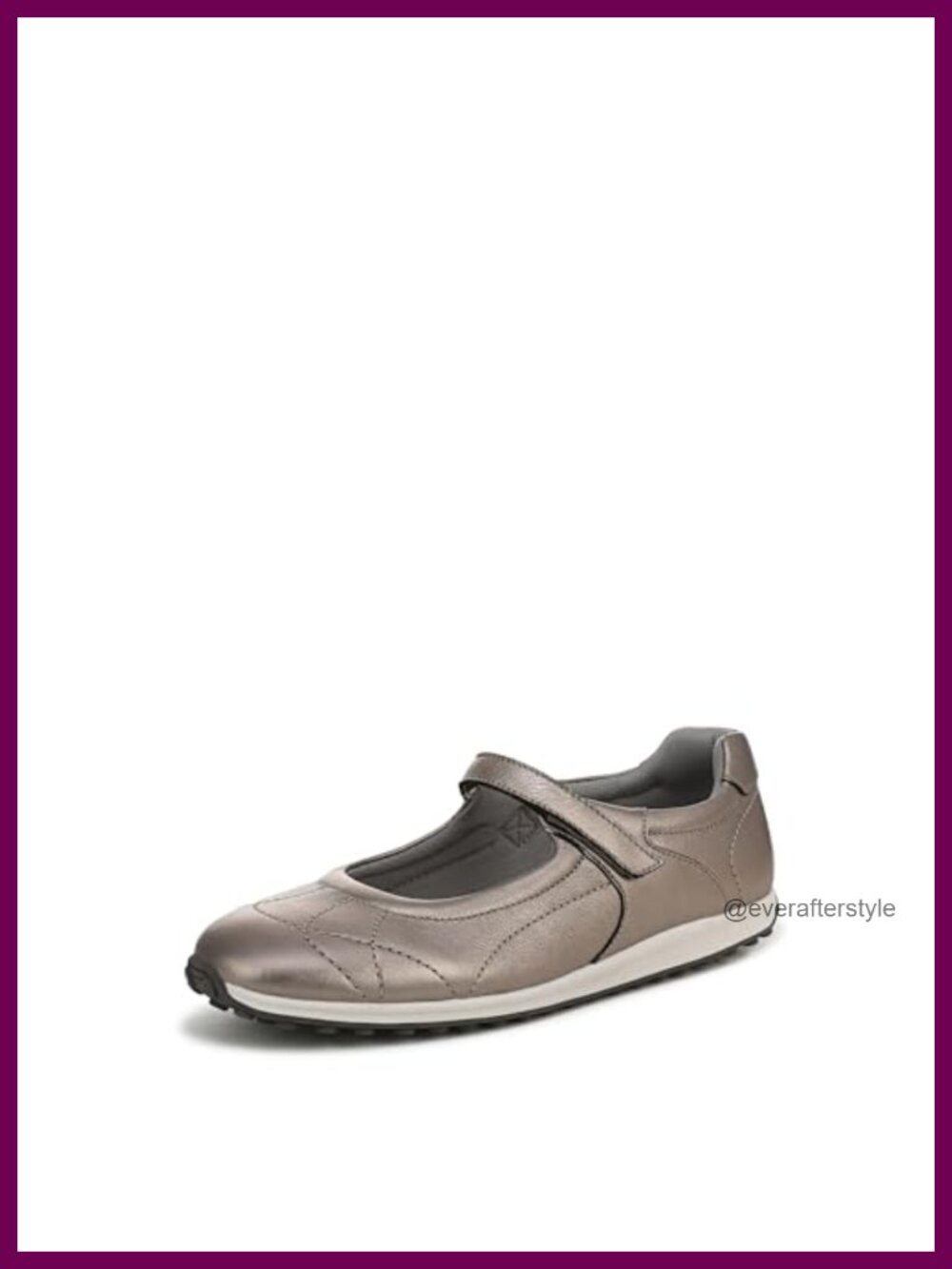 Sporty Mary Jane Sneaker Leather Hook and Loop Comfort Walking Shoe